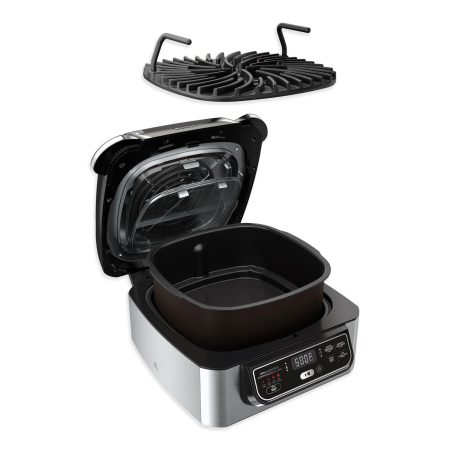 Ninja® Foodi™ 5-in-1 Non-Stick Indoor Grill w/ Air Fryer, Stainless Steel, Black