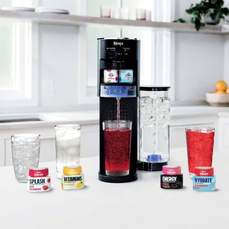 Ninja Thirsti™  Drink System, Soda Maker, Sparkling & Still Drinks, Carbonated Water Machine, Includes 60L CO2 Cylinder & 8 Water Drops, WC1001C