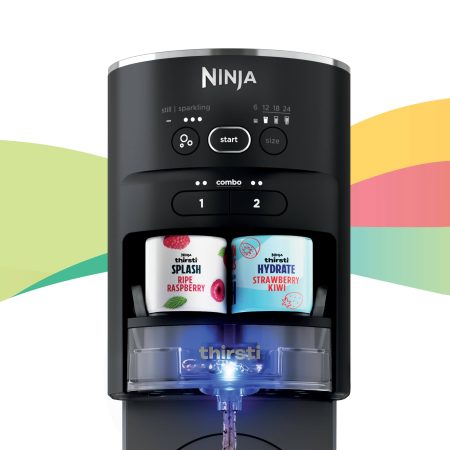 Ninja Thirsti™  Drink System, Soda Maker, Sparkling & Still Drinks, Carbonated Water Machine, Includes 60L CO2 Cylinder & 8 Water Drops, WC1001C