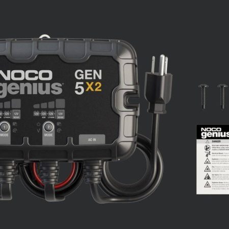 NOCO GEN5X2 Onboard Smart Battery Charger/Maintainer/Desulfator, 2-Bank, 10-Amp, 12V