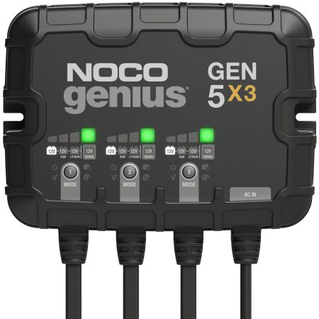 NOCO GEN5X3 Onboard Smart Battery Charger/Maintainer/Desulfator, 3-Bank, 15-Amp, 12V