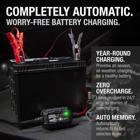 NOCO GENIUS2 Smart Battery Charger/Maintainer/Desulfator, 2-Amp, 6V/12V