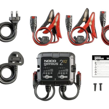 NOCO GENIUS2X2 Smart Battery Charger/Maintainer/Desulfator, 2-Bank, 4-Amp, 6V/12V