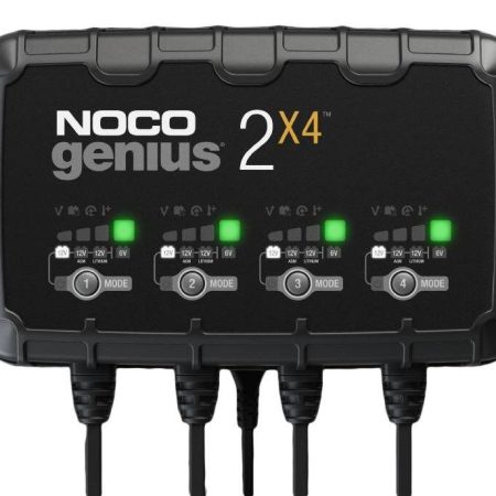 NOCO GENIUS2X4 Smart Battery Charger/Maintainer/Desulfator, 4-Bank, 8-Amp, 6V/12V