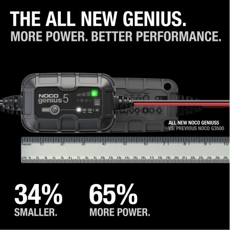 NOCO GENIUS5 Smart Battery Charger/Maintainer/Desulfator, 5-Amp, 6V/12V