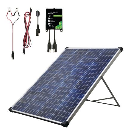 NOMA 100 Watt, 12V Crystalline Solar Panel Kit with Stand and Charge Controller