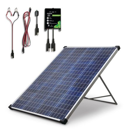 NOMA 100 Watt, 12V Crystalline Solar Panel Kit with Stand and Charge Controller