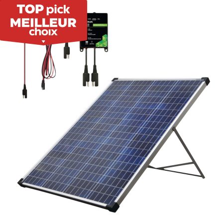 NOMA 100 Watt, 12V Crystalline Solar Panel Kit with Stand and Charge Controller