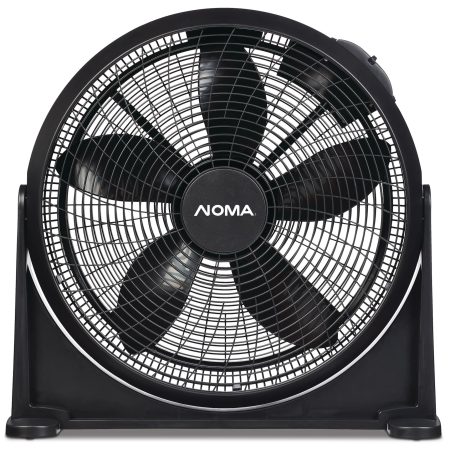 NOMA Wall Mounted 5-Blade Portable Air Circulating Wall Fan, 3-Speed, Black, 20-in