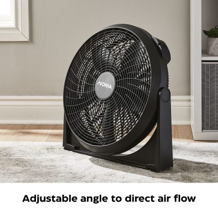 NOMA Wall Mounted 5-Blade Portable Air Circulating Wall Fan, 3-Speed, Black, 20-in