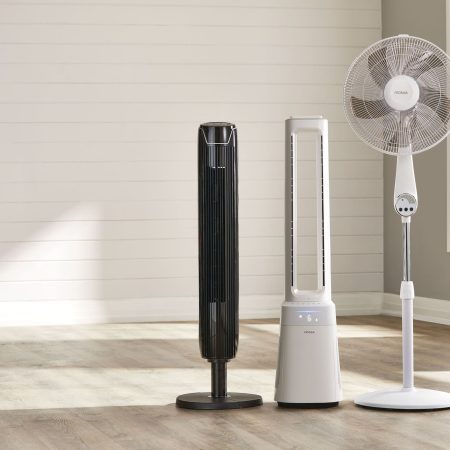 NOMA Adjustable Oscillating Tower Fan w/Remote Control, 3-Speed, Black, 42-in