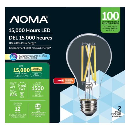 NOMA A21 100W LED Clear Glass Bulb