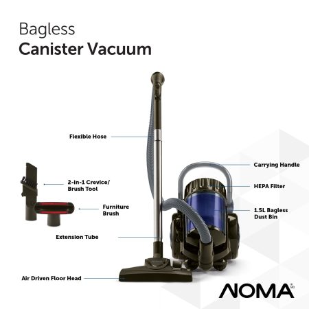 NOMA Multi-Surface Bagless Corded Canister Vacuum