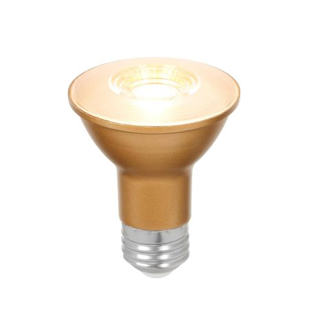 NOMA Designer Series PAR20 E26 Base Dimmable LED Flood Light Bulbs with a Matte Gold Base, Warm White, 50W, 2-pk