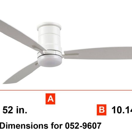 NOMA Elodie 3-Blade 6-Speed Indoor Ceiling Fan with DC Motor & Remote, 52-in, Matte White