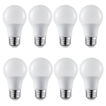 NOMA A19 E26 Base Non-Dimmable LED Light Bulbs, 800 Lumens, Daylight, 60W, 8-pk