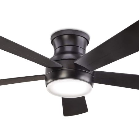 NOMA Milton 5-Reversible blade 6-Speed Ceiling Fan with LED Light & Remote, 52-in, Black