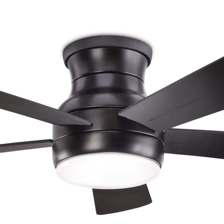 NOMA Milton 5-Reversible blade 6-Speed Ceiling Fan with LED Light & Remote, 52-in, Black