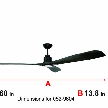 NOMA Nova 3-Blade Outdoor Ceiling Fan with LED Light Kit and remote, 60-in, Matte Black