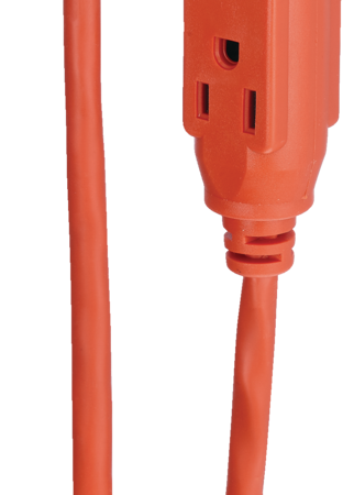 NOMA 49-ft 3-in 16/3 Outdoor Extension Cord with 3 Grounded Outlets, Orange