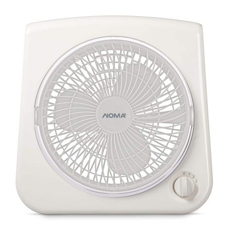 NOMA 3-Speed Slim Square Turbo Fan with Built-In Handle, White