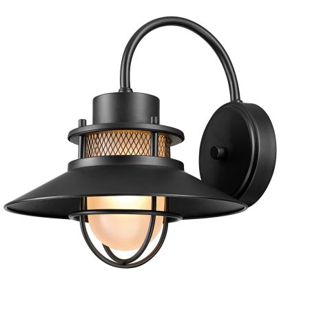 CANVAS Frosted Shade Indoor/Outdoor Wall Light, Matte Black