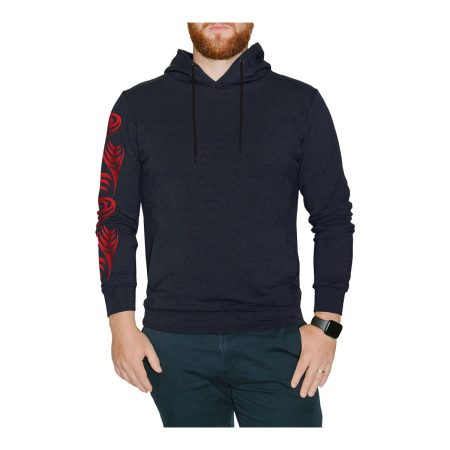 NoMiNoU Men's Salmon Run Sleeve Pullover Hoodie