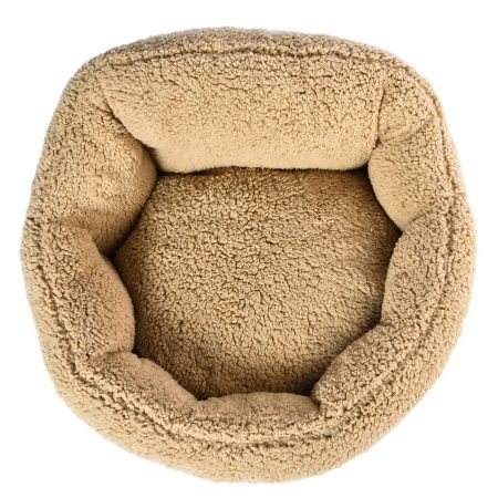 Cat Craft Anti-Slip Sherpa Calming Memory Foam Pet Bed, Washable, 20-in x 17-in, Beige