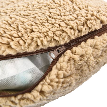 Cat Craft Anti-Slip Sherpa Calming Memory Foam Pet Bed, Washable, 20-in x 17-in, Beige