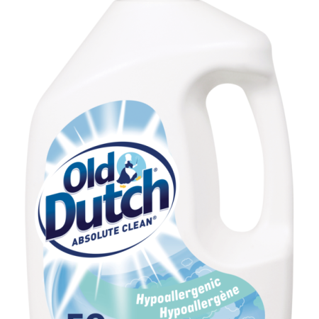 Old Dutch Absolute Clean Hypoallergenic Laundry Detergent, Unscented, 50 Load, 2-L