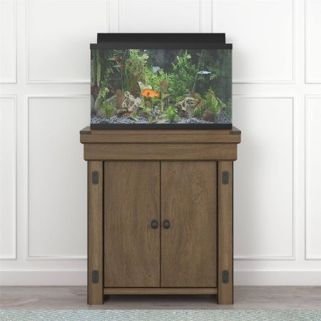 Ollie & Hutch Wildwood 20 Gallon Aquarium Stand, Rustic Grey