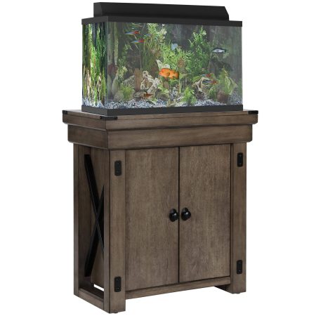 Ollie & Hutch Wildwood 20 Gallon Aquarium Stand, Rustic Grey