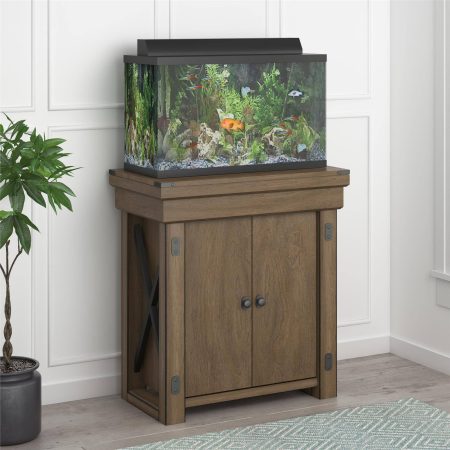 Ollie & Hutch Wildwood 20 Gallon Aquarium Stand, Rustic Grey