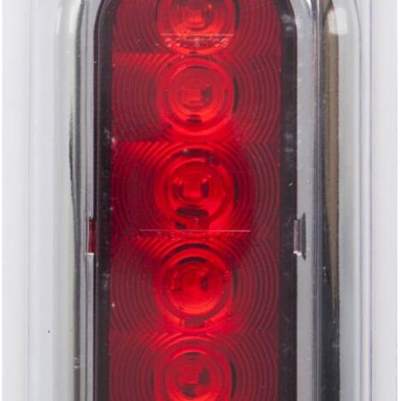 Optronics LED Oval Waterproof Stop/Turn/Tail Light, with Chrome Bezel, Red, 6-in