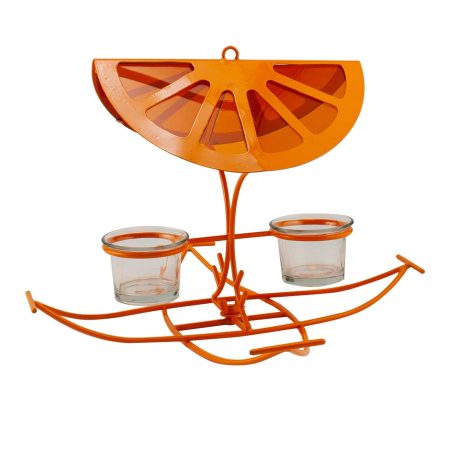 Panacea Bright Orange Slice & Jelly Oriole Bird Feeder with Metal Spikes, 11.5 x 11.5 x 8.5-in