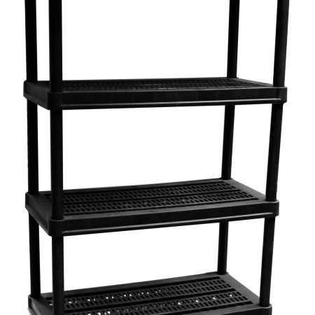 TuffStore® 4-Shelf Resin/PlasticStorage Rack / Shelving Unit, 36 x 18 x 54.5-in