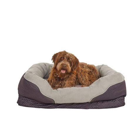 Petco Orthopedic Bolster Dog Bed, Washable, 40-in x 30-in, Grey