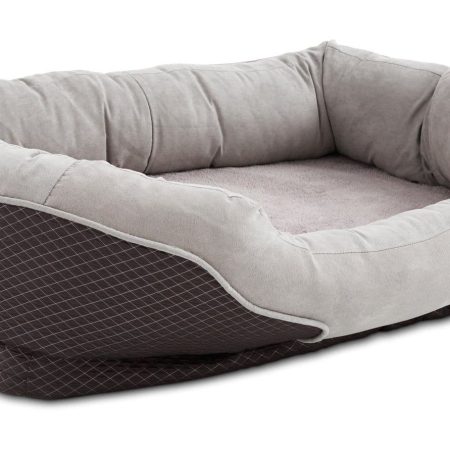 Petco Orthopedic Bolster Dog Bed, Washable, 40-in x 30-in, Grey