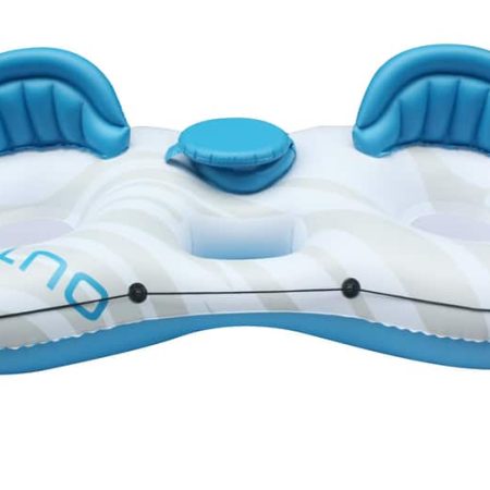 Outbound Inflatable Floating River/Lake Connectable 2-Person Tube/Ring w/Cooler, White/Blue