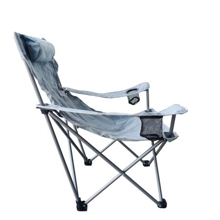 Outbound Quad-Fold Lounge Chair for Outdoor/Camping, 2-Piece, Grey