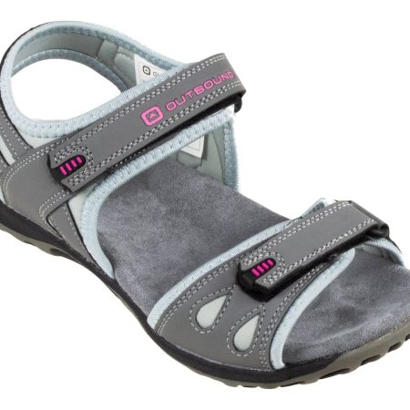 Outbound Women's Addi Sandals with Velcro® Closure Straps, Durable Outsole, Grey