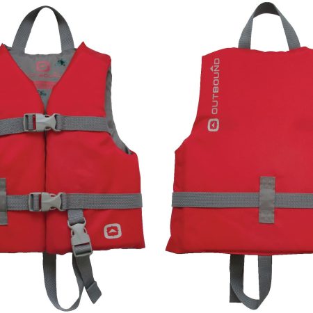 Outbound Kids' Padded PFD/Life Jacket, Red