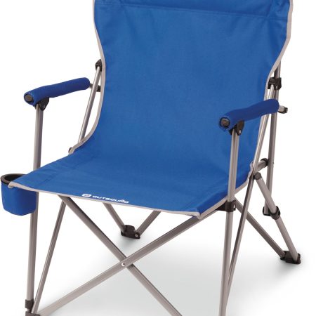 Outbound Lightweight Folding Camping Quad Chair w/ Solid Armrests & Swivel Cup Holder