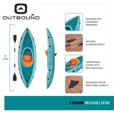 Outbound Inflatable Kayak, 9-ft