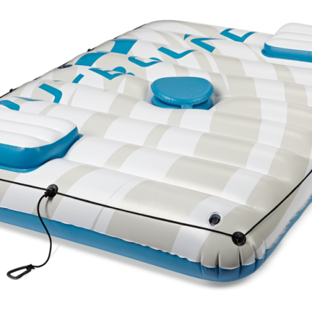 Outbound Inflatable Floating River/Lake Connectable Multiple-Person Party Raft w/Cooler, White/Blue