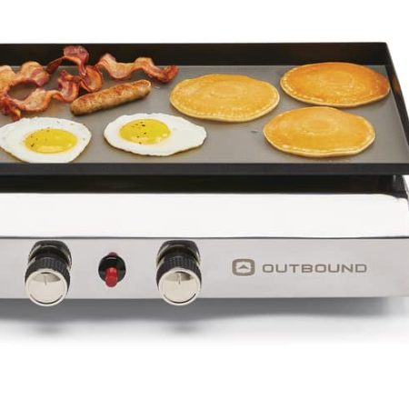 Outbound Tabletop Griddle Stove with Regulator, Steel, Black