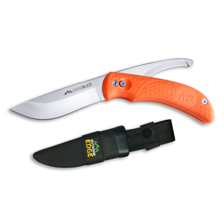 Outdoor Edge Swingblaze Skinning & Gutting Hunting Knife w/ Sheath, 3.6-in