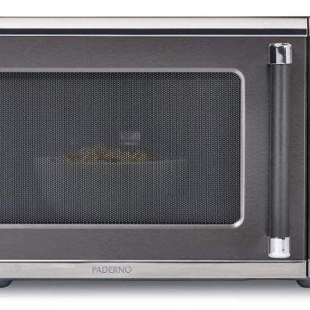 PADERNO Countertop Microwave with Even-Heat Inverter Technology, 1.6 cu.ft, Black Stainless Steel