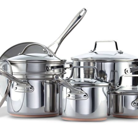 PADERNO Copper Core Base, Stainless Steel Cookware Set, Oven Safe, 12-pc