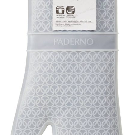 PADERNO Washable Silicone Oven Mitt, Grey, One-Size